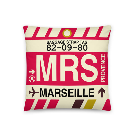 Travel Gift Throw PIllow • MRS Marseille • YHM Designs - Image 01