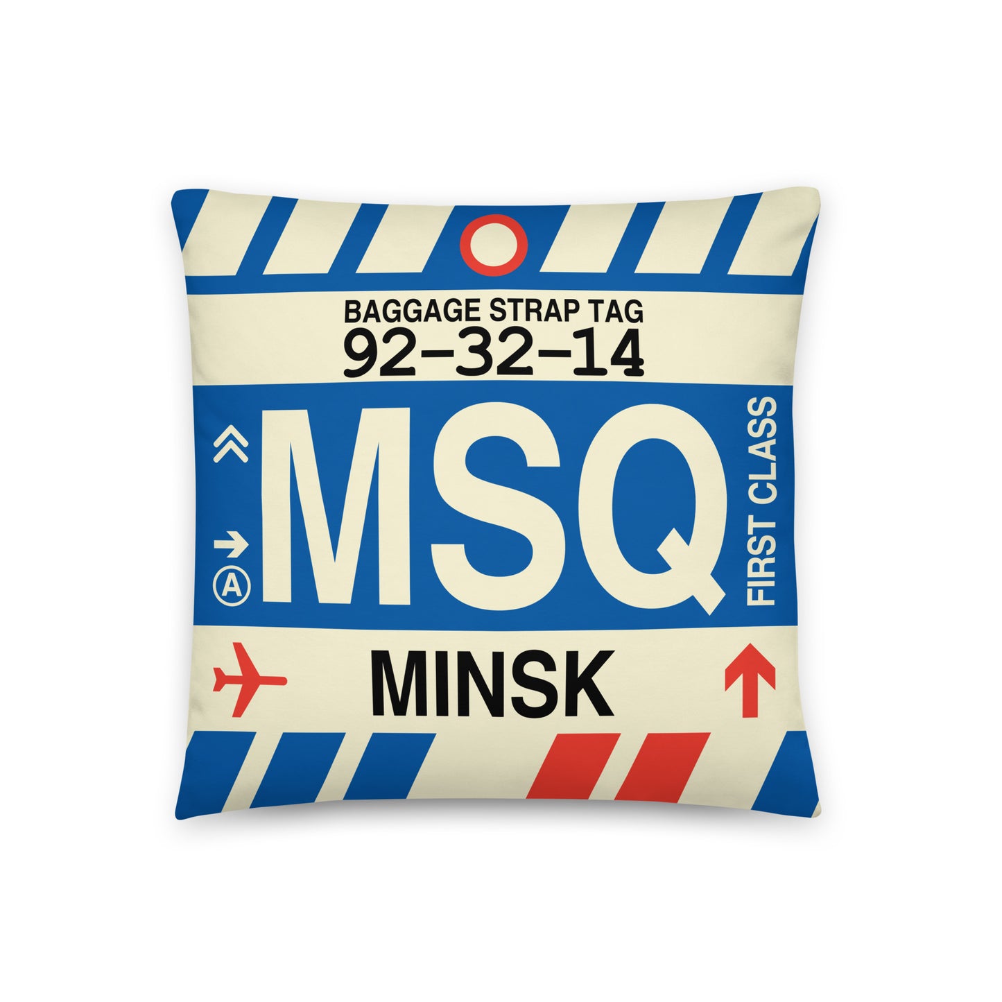 Travel-Themed Throw Pillow • MSQ Minsk • YHM Designs - Image 01