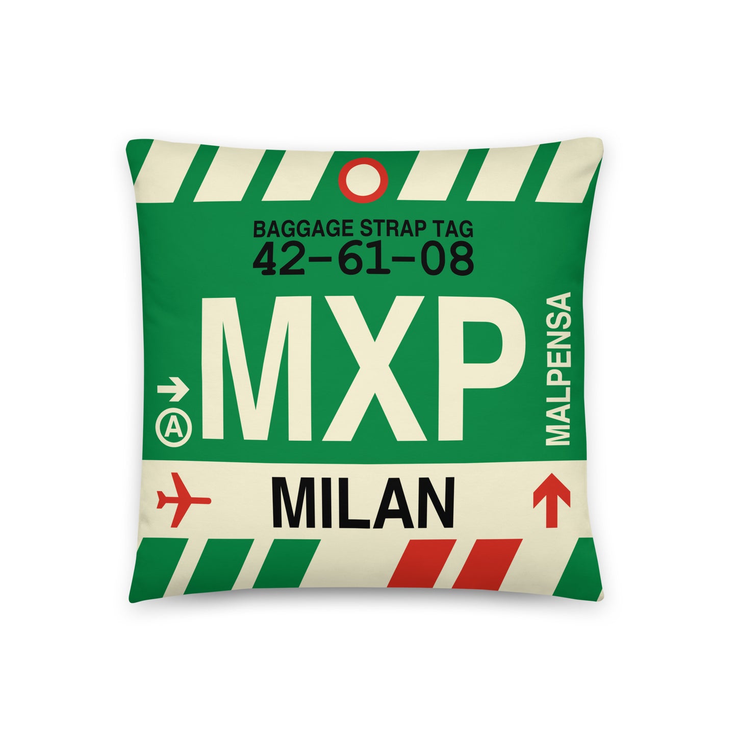 Travel-Themed Throw Pillow • MXP Milan • YHM Designs - Image 01