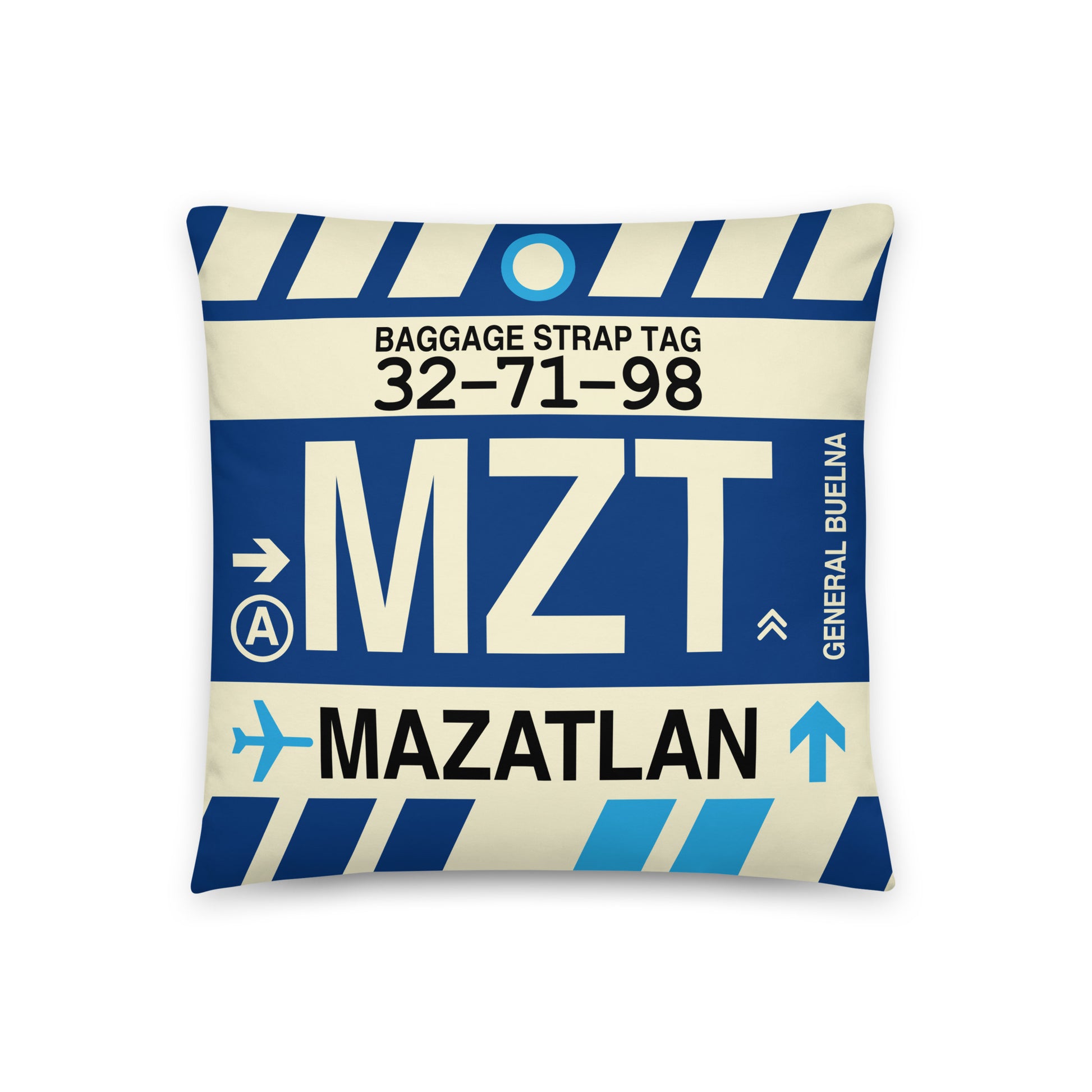 Travel-Themed Throw Pillow • MZT Mazatlan • YHM Designs - Image 01