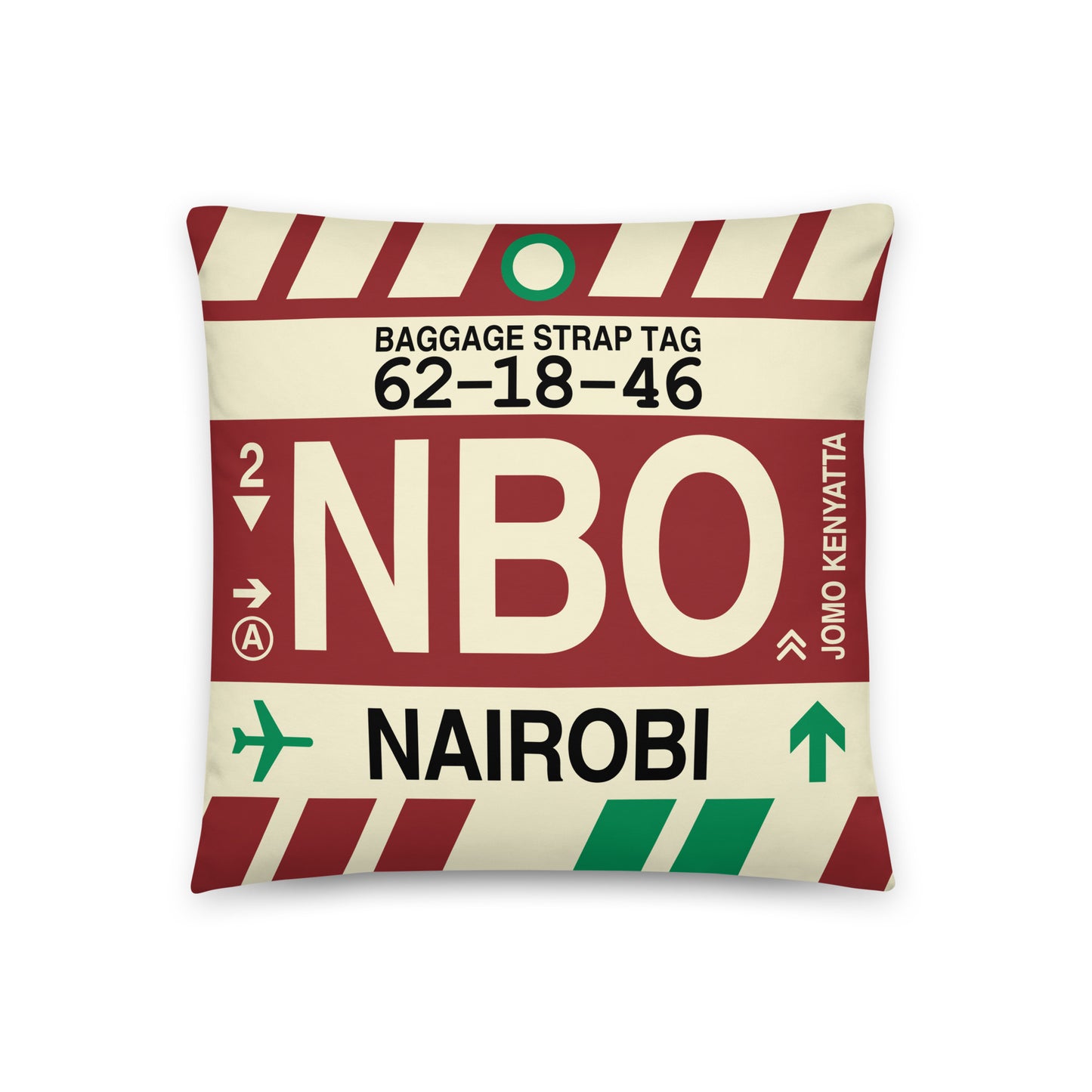 Travel Gift Throw PIllow • NBO Nairobi • YHM Designs - Image 01