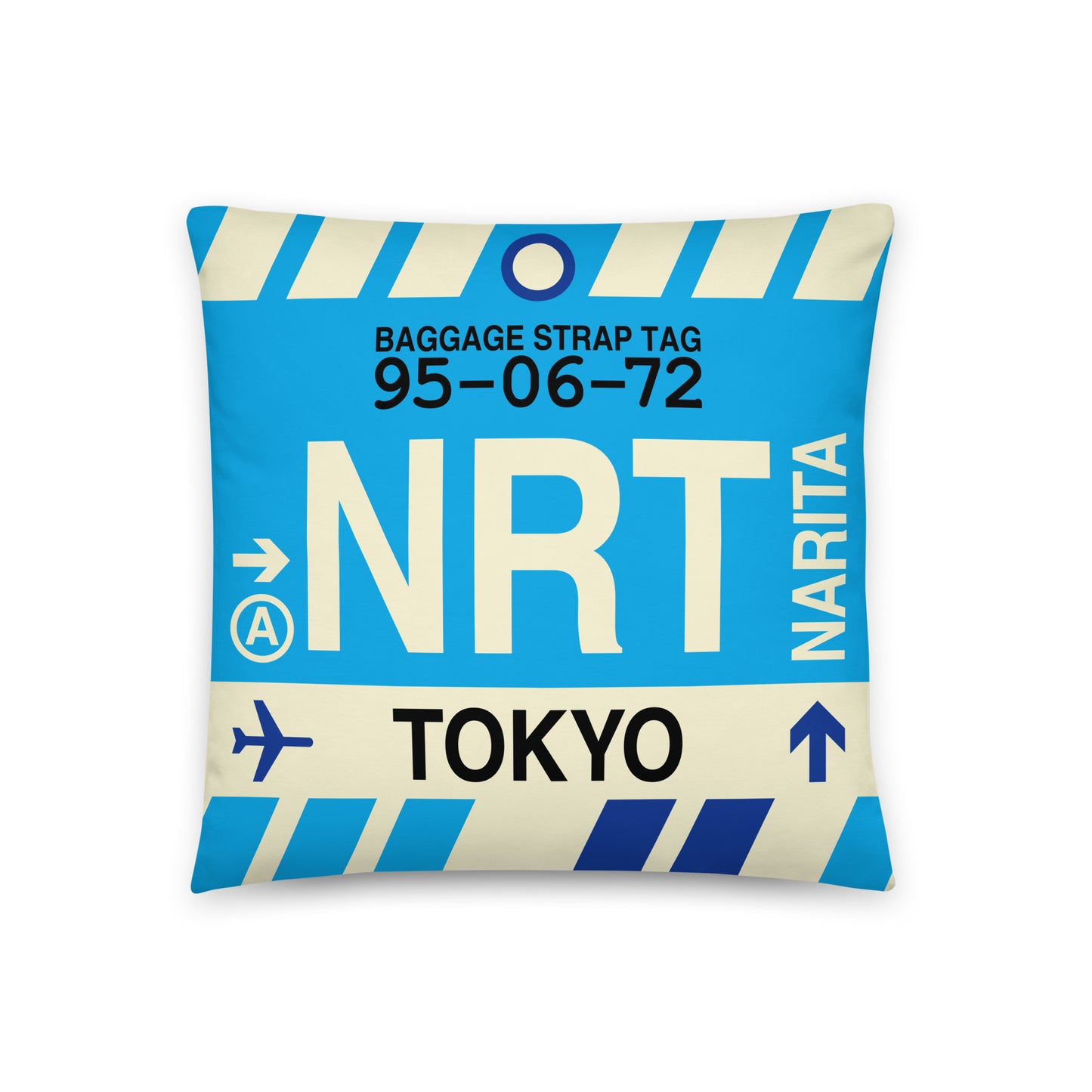 Travel-Themed Throw Pillow • NRT Tokyo • YHM Designs - Image 01