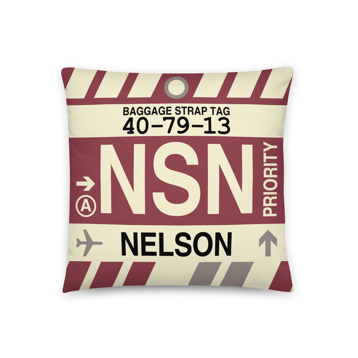Travel-Themed Throw Pillow • NSN Nelson • YHM Designs - Image 01