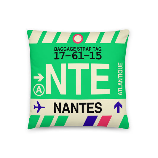 Travel Gift Throw Pillow • NTE Nantes • YHM Designs - Image 01