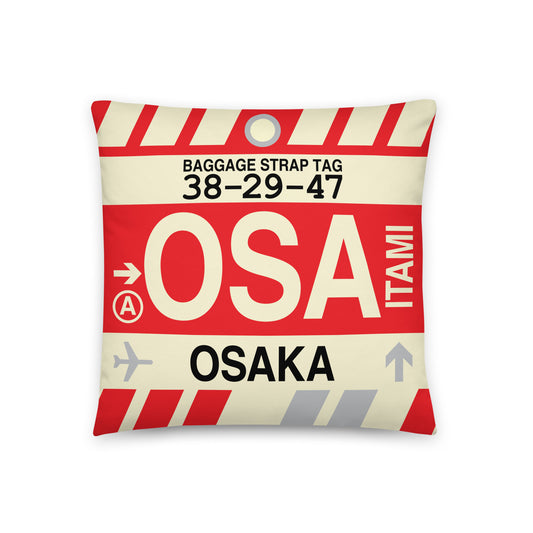 Travel Gift Throw PIllow • OSA Osaka • YHM Designs - Image 01