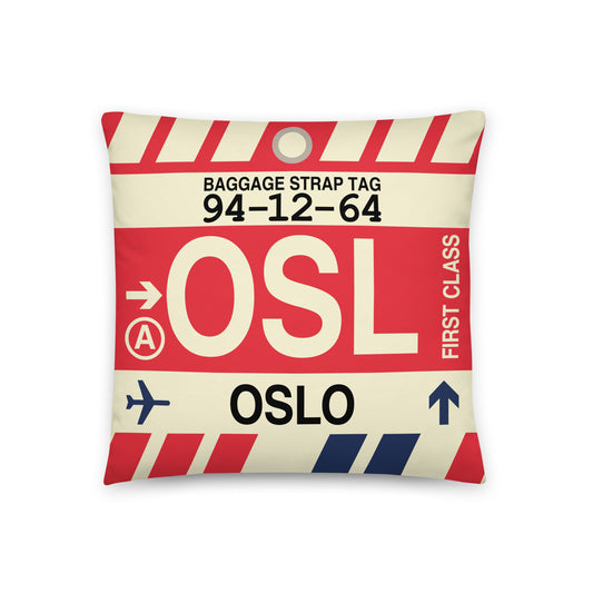 Travel Gift Throw Pillow • OSL Oslo Souvenir • YHM Designs - Image 01