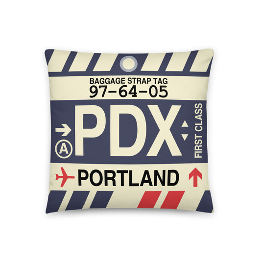Travel Gift Throw Pillow • PDX Portland • YHM Designs - Image 01
