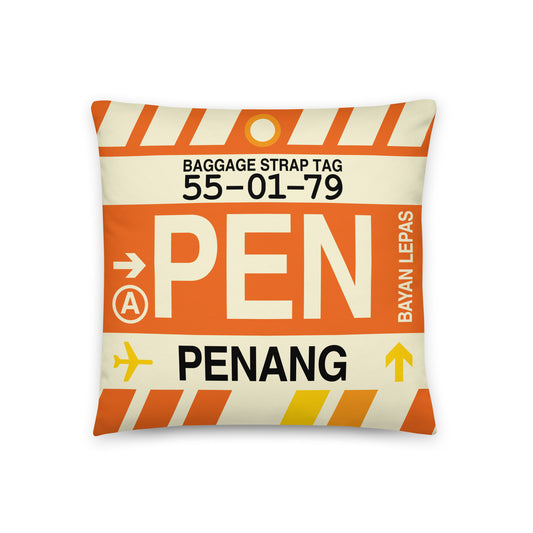 Travel Gift Throw Pillow • PEN Penang • YHM Designs - Image 01