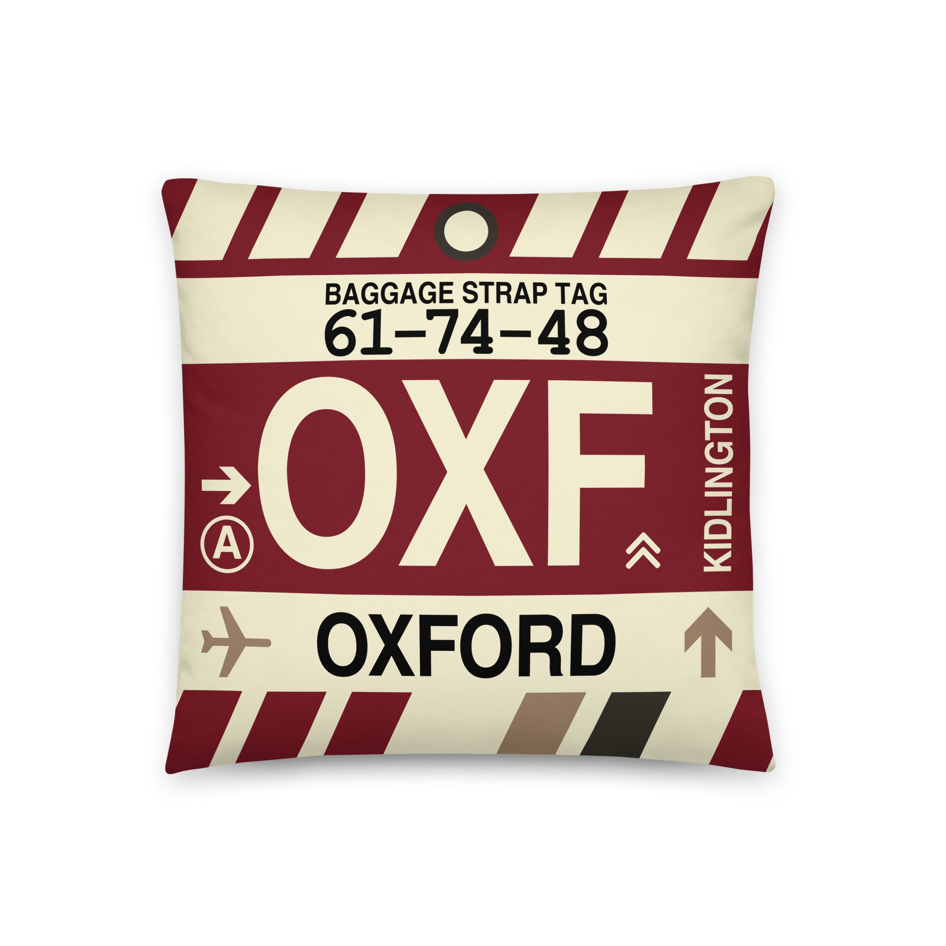 Travel-Themed Throw Pillow • OXF Oxford • YHM Designs - Image 01