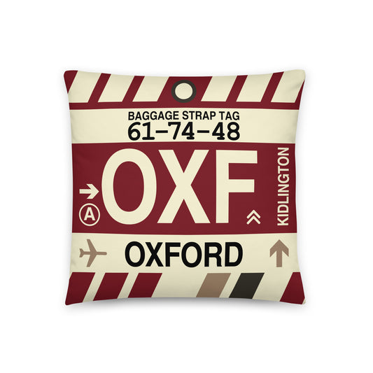 Travel Gift Throw Pillow • OXF Oxford Souvenir • YHM Designs - Image 01