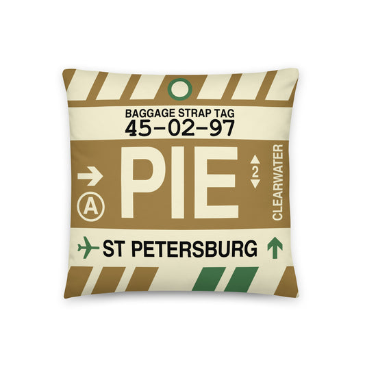 Travel Gift Throw Pillow • PIE St. Petersburg • YHM Designs - Image 01