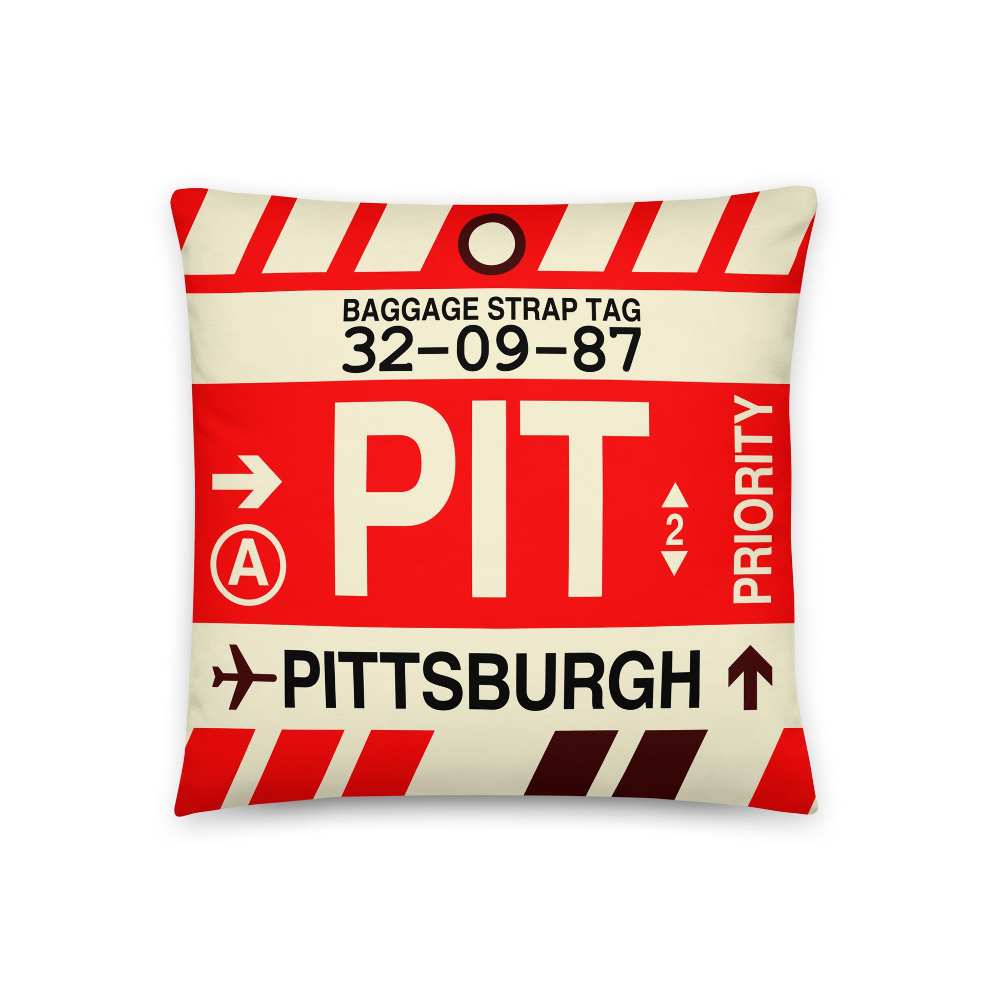 Travel-Themed Throw Pillow • PIT Pittsburgh • YHM Designs - Image 01