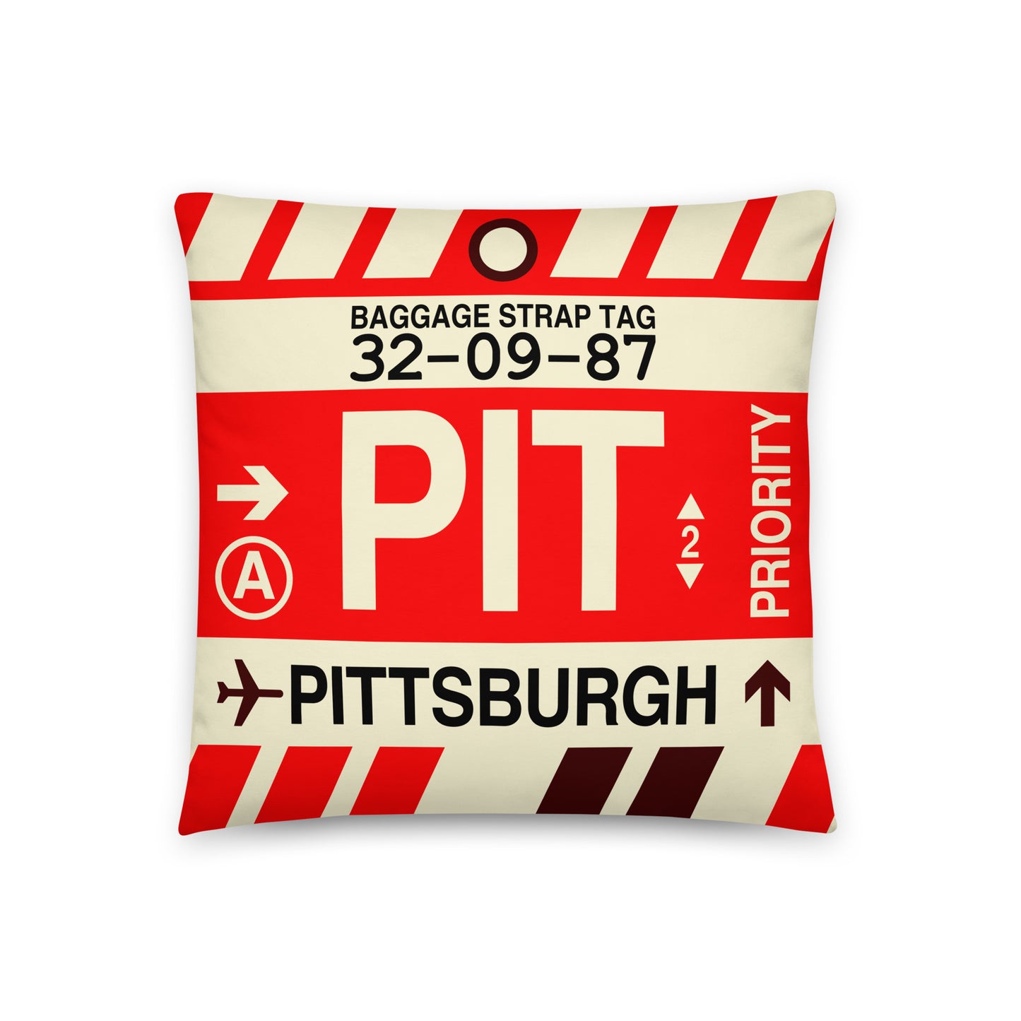 Travel Gift Throw Pillow • PIT Pittsburgh • YHM Designs - Image 01