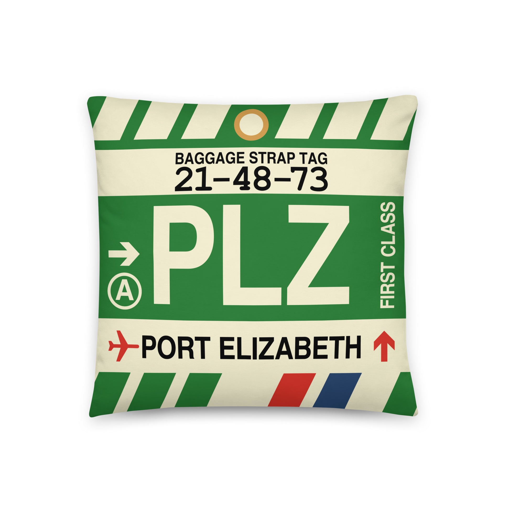 Travel Gift Throw Pillow • PLZ Port Elizabeth • YHM Designs - Image 01