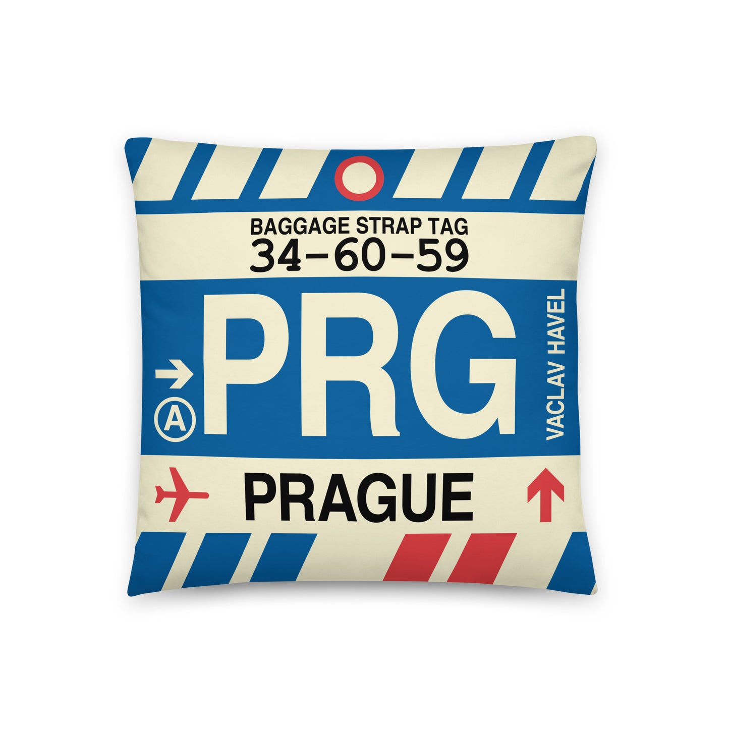 Travel Gift Throw PIllow • PRG Prague • YHM Designs - Image 01