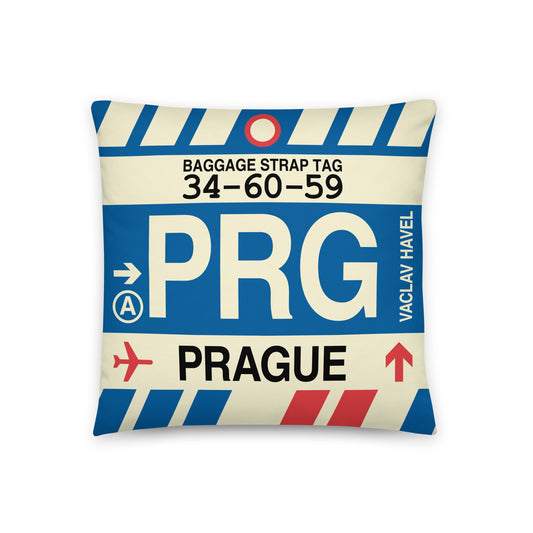 Travel Gift Throw Pillow • PRG Prague Souvenir • YHM Designs - Image 01
