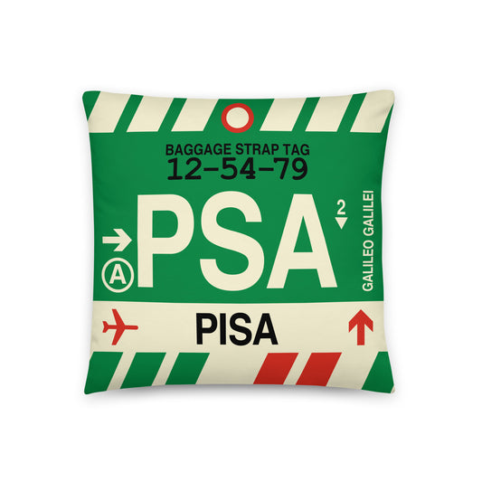 Travel Gift Throw Pillow • PSA Pisa • YHM Designs - Image 01
