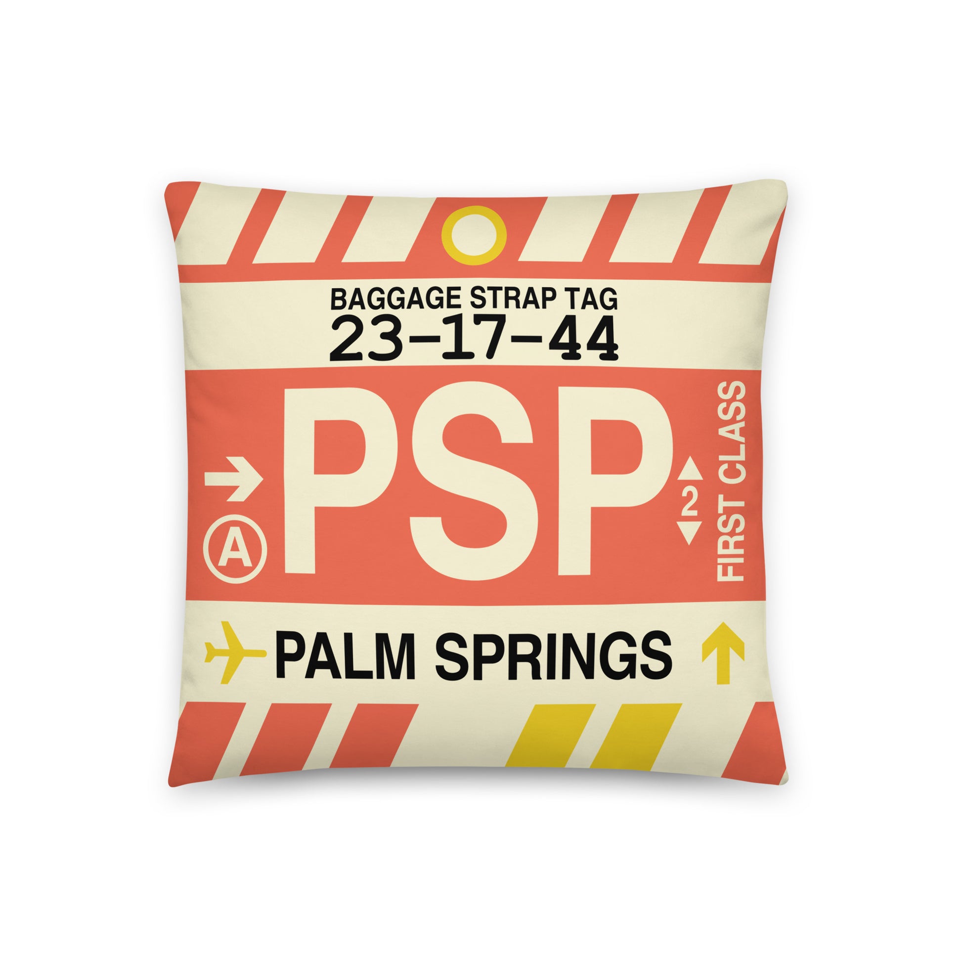 Travel-Themed Throw Pillow • PSP Palm Springs • YHM Designs - Image 01