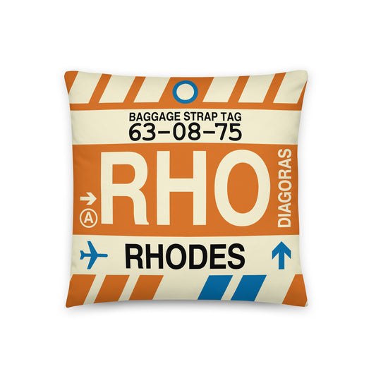 Travel Gift Throw PIllow • RHO Rhodes • YHM Designs - Image 01