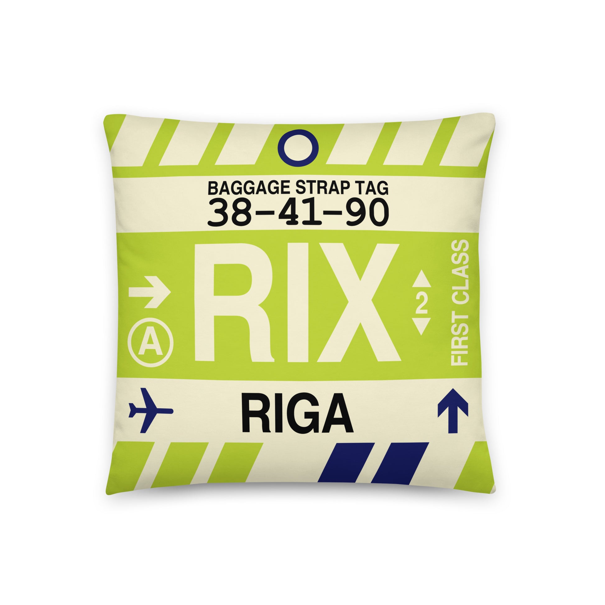 Travel-Themed Throw Pillow • RIX Riga • YHM Designs - Image 01