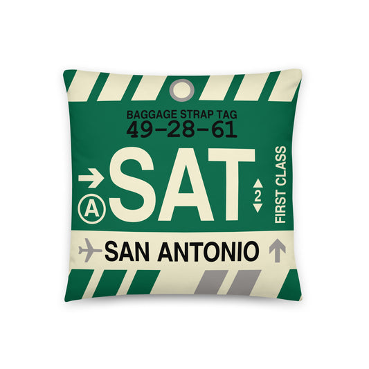 Travel Gift Throw PIllow • SAT San Antonio • YHM Designs - Image 01