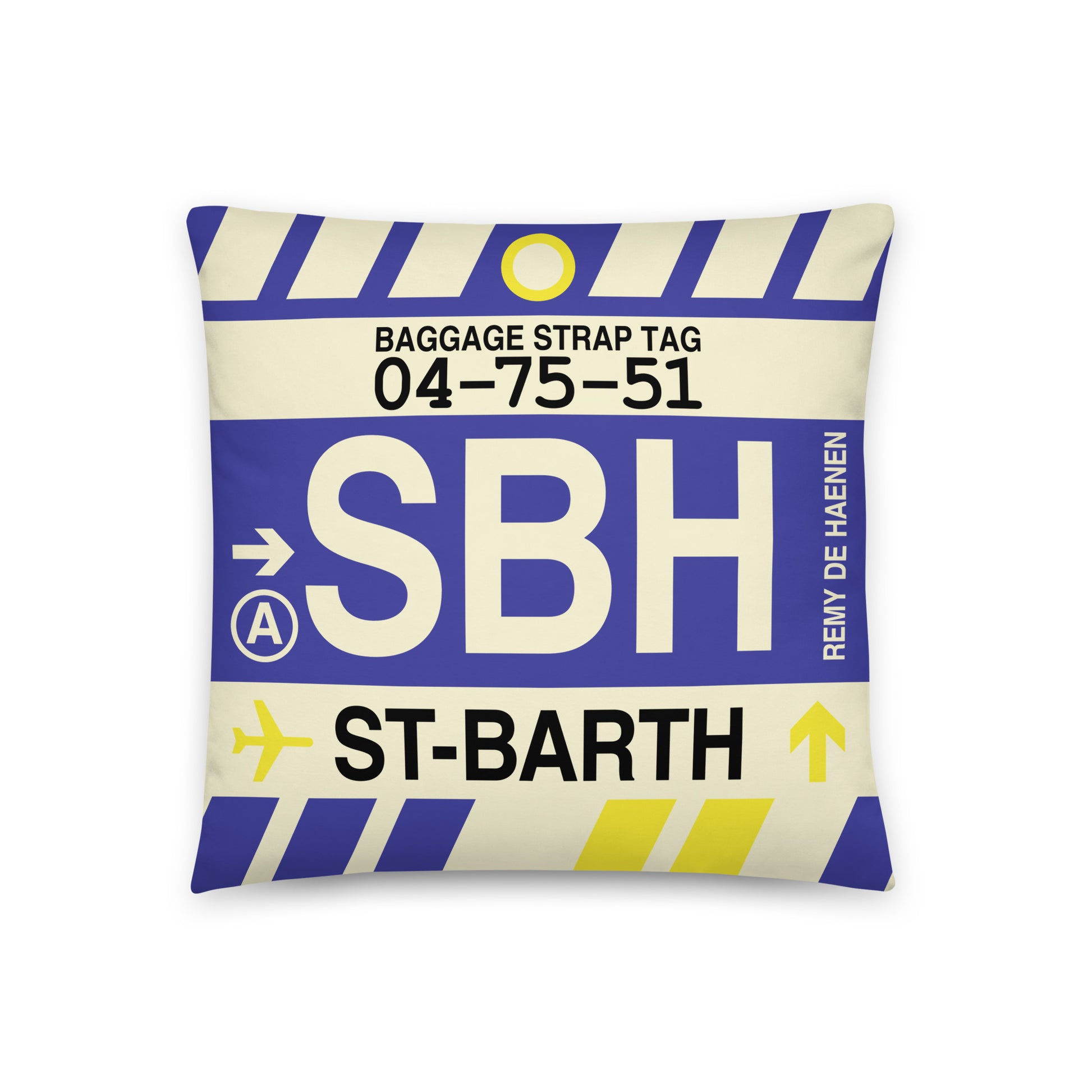 Travel-Themed Throw Pillow • SBH Saint Barthélemy • YHM Designs - Image 01