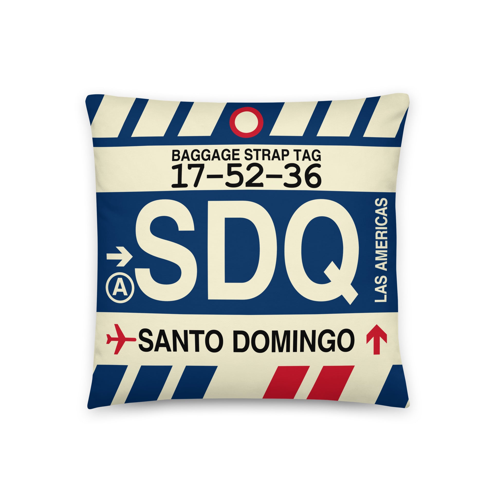 Travel Gift Throw Pillow • SDQ Santo Domingo Souvenir • YHM Designs - Image 01