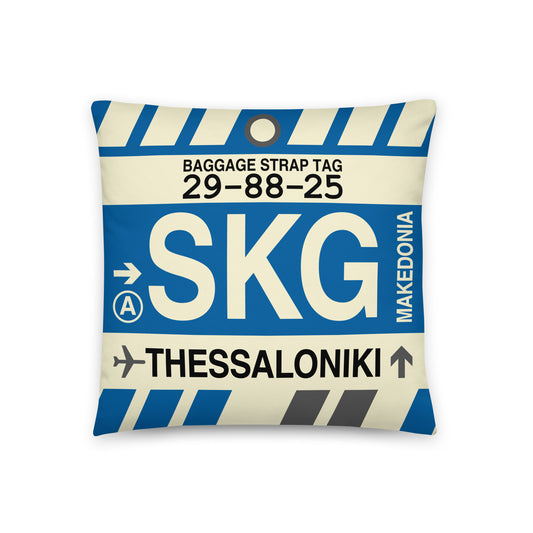 Travel Gift Throw Pillow • SKG Thessaloniki Souvenir • YHM Designs - Image 01