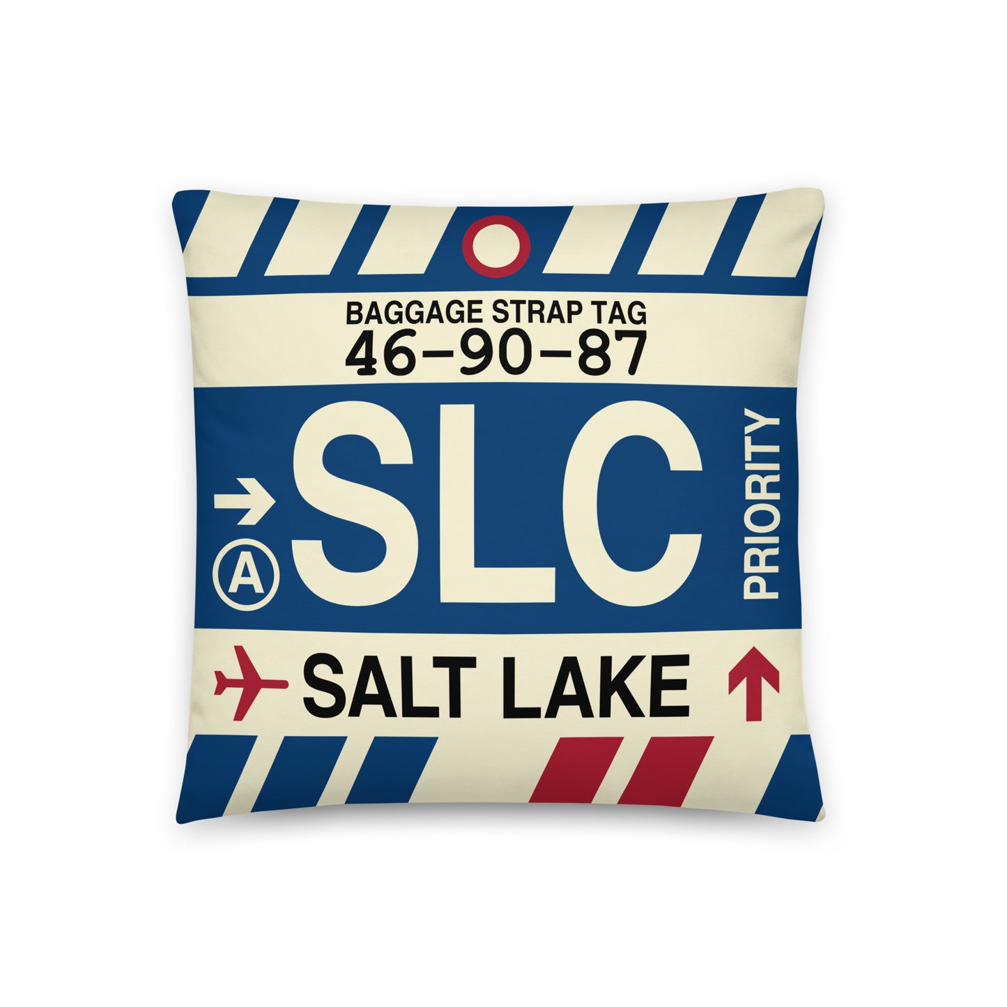 Travel-Themed Throw Pillow • SLC Salt Lake City • YHM Designs - Image 01