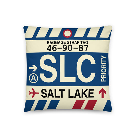 Travel Gift Throw PIllow • SLC Salt Lake City • YHM Designs - Image 01
