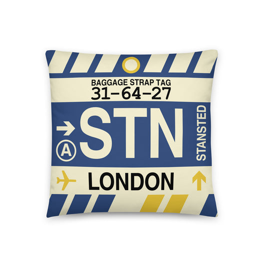 Travel Gift Throw Pillow • STN London Souvenir • YHM Designs - Image 01