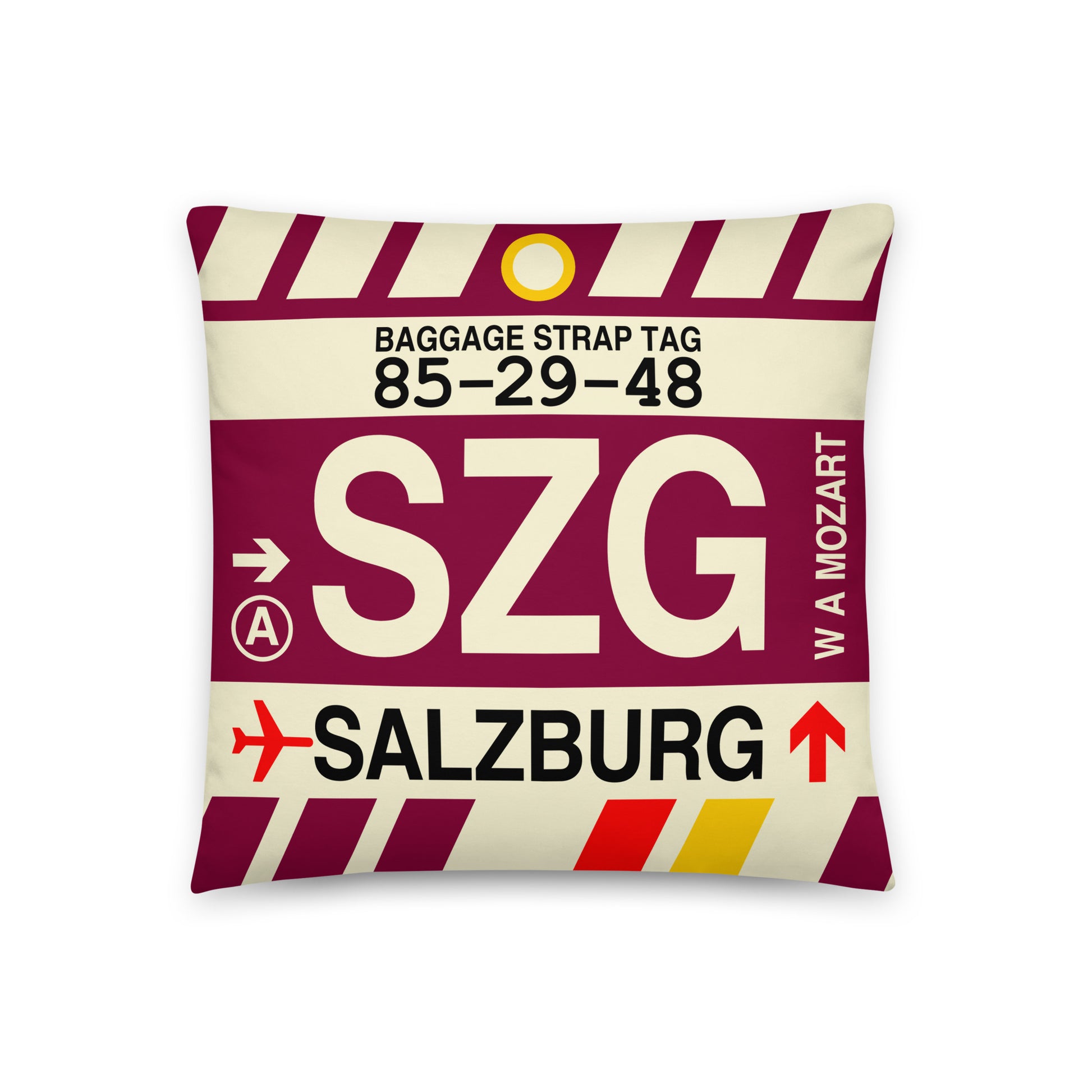 Travel-Themed Throw Pillow • SZG Salzburg • YHM Designs - Image 01