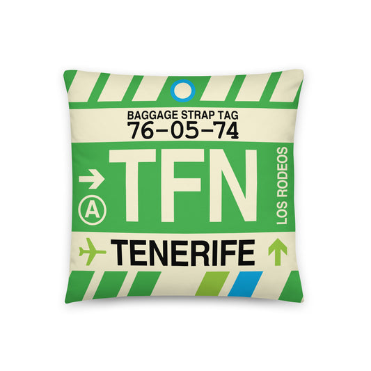 Travel Gift Throw PIllow • TFN Tenerife • YHM Designs - Image 01