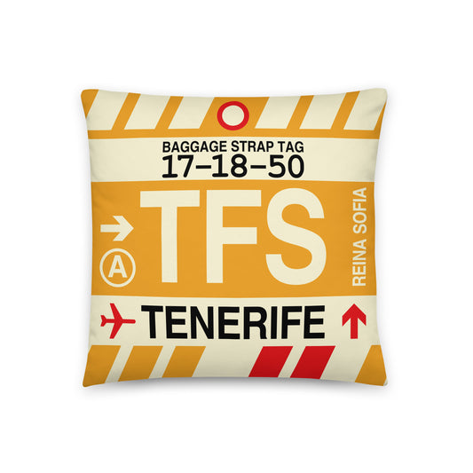 Travel Gift Throw PIllow • TFS Tenerife • YHM Designs - Image 01