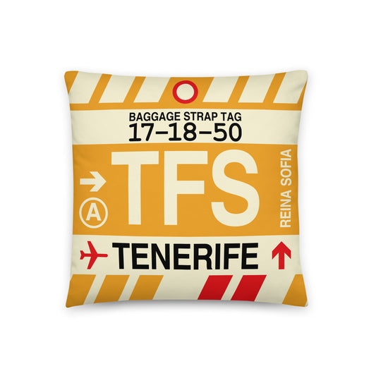 Travel Gift Throw Pillow • TFS Tenerife Souvenir • YHM Designs - Image 01