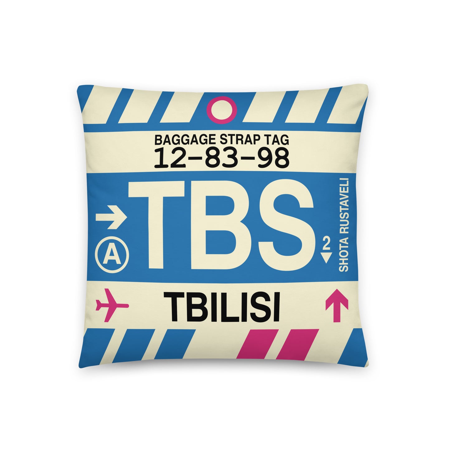 Travel-Themed Throw Pillow • TBS Tbilisi • YHM Designs - Image 01