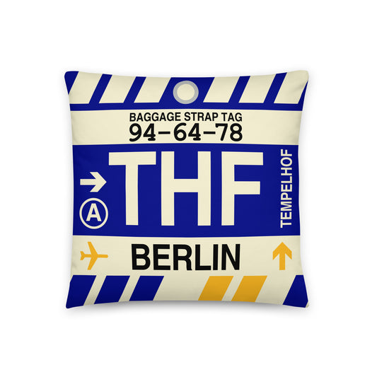 Travel Gift Throw PIllow • THF Berlin • YHM Designs - Image 01