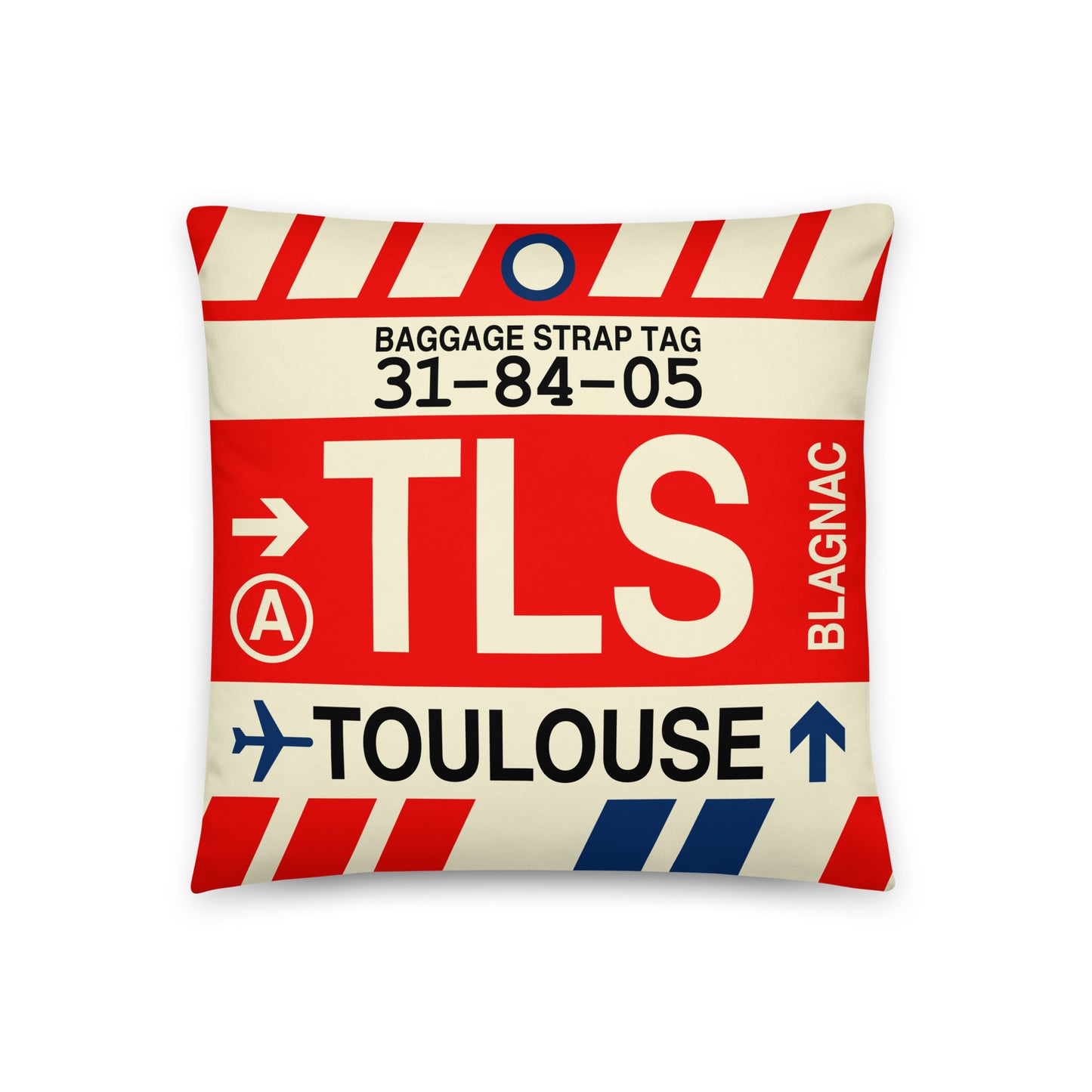 Travel-Themed Throw Pillow • TLS Toulouse • YHM Designs - Image 01