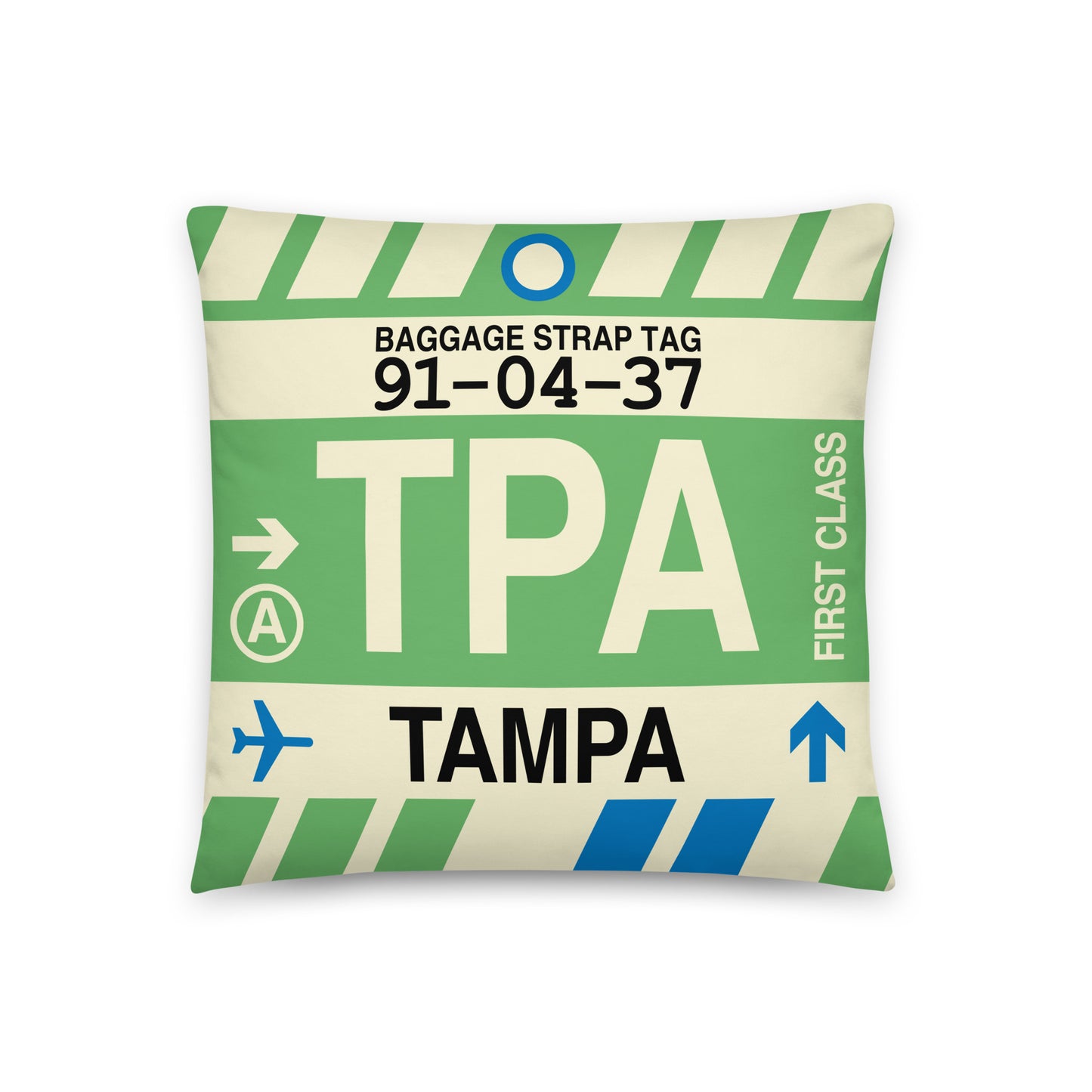 Travel-Themed Throw Pillow • TPA Tampa • YHM Designs - Image 01