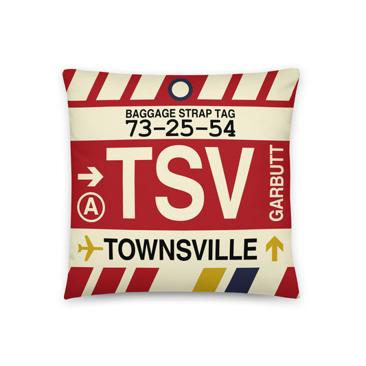 Travel Gift Throw PIllow • TSV Townsville • YHM Designs - Image 01