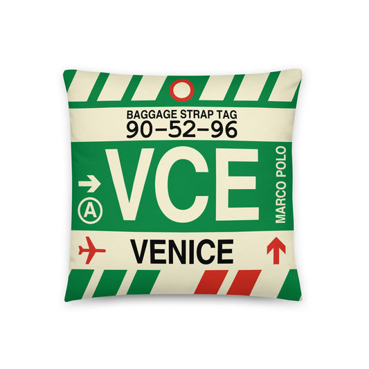 Travel Gift Throw PIllow • VCE Venice • YHM Designs - Image 01