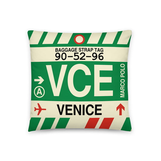Travel Gift Throw Pillow • VCE Venice • YHM Designs - Image 01