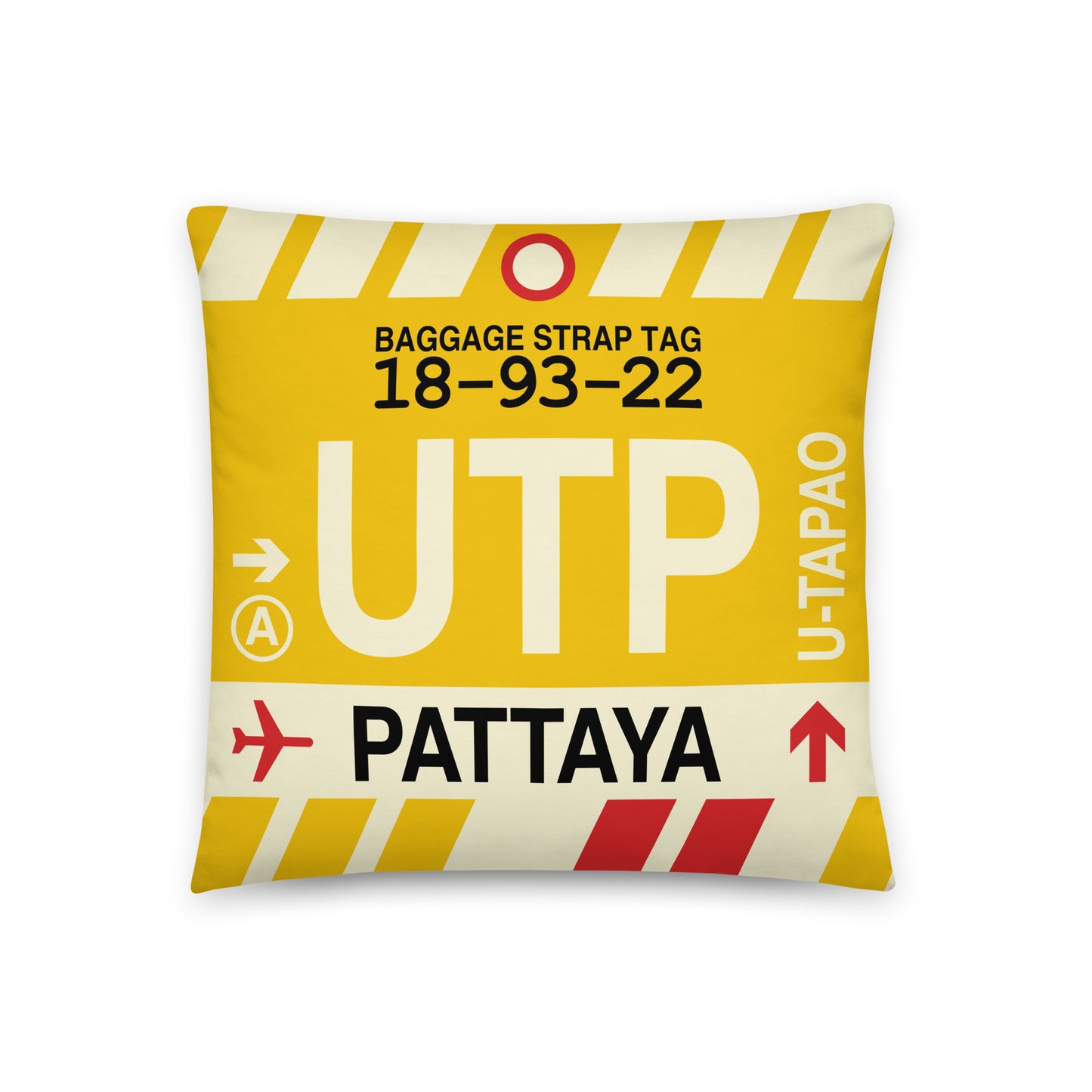 Travel-Themed Throw Pillow • UTP Pattaya • YHM Designs - Image 01