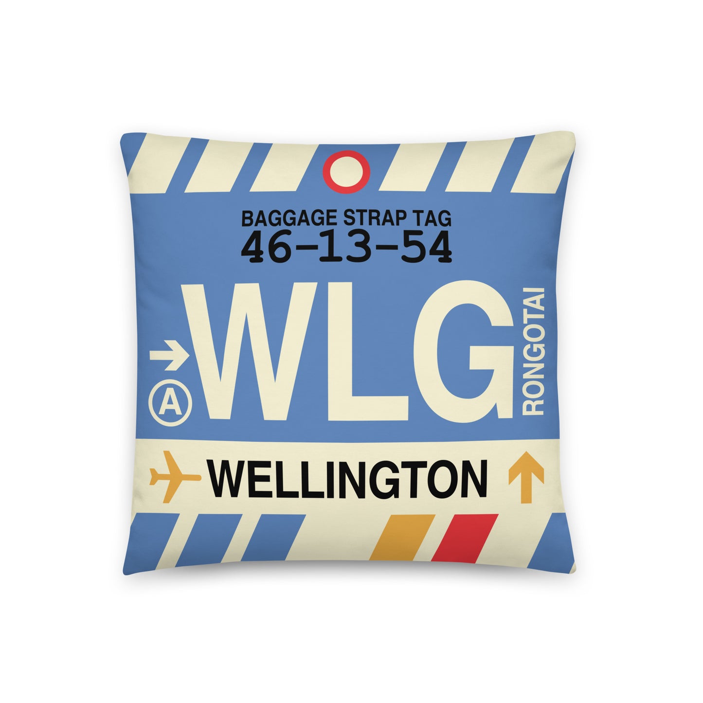 Travel-Themed Throw Pillow • WLG Wellington • YHM Designs - Image 01