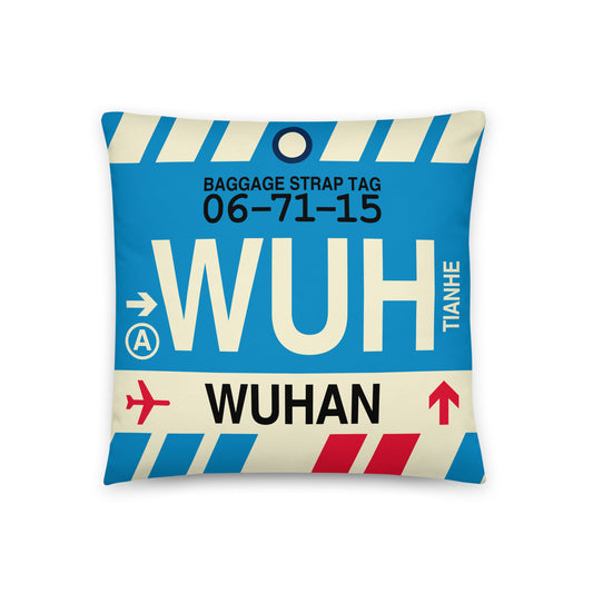 Travel Gift Throw Pillow • WUH Wuhan • YHM Designs - Image 01