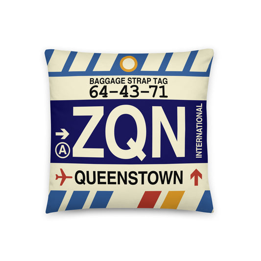 Travel Gift Throw Pillow • ZQN Queenstown • YHM Designs - Image 01