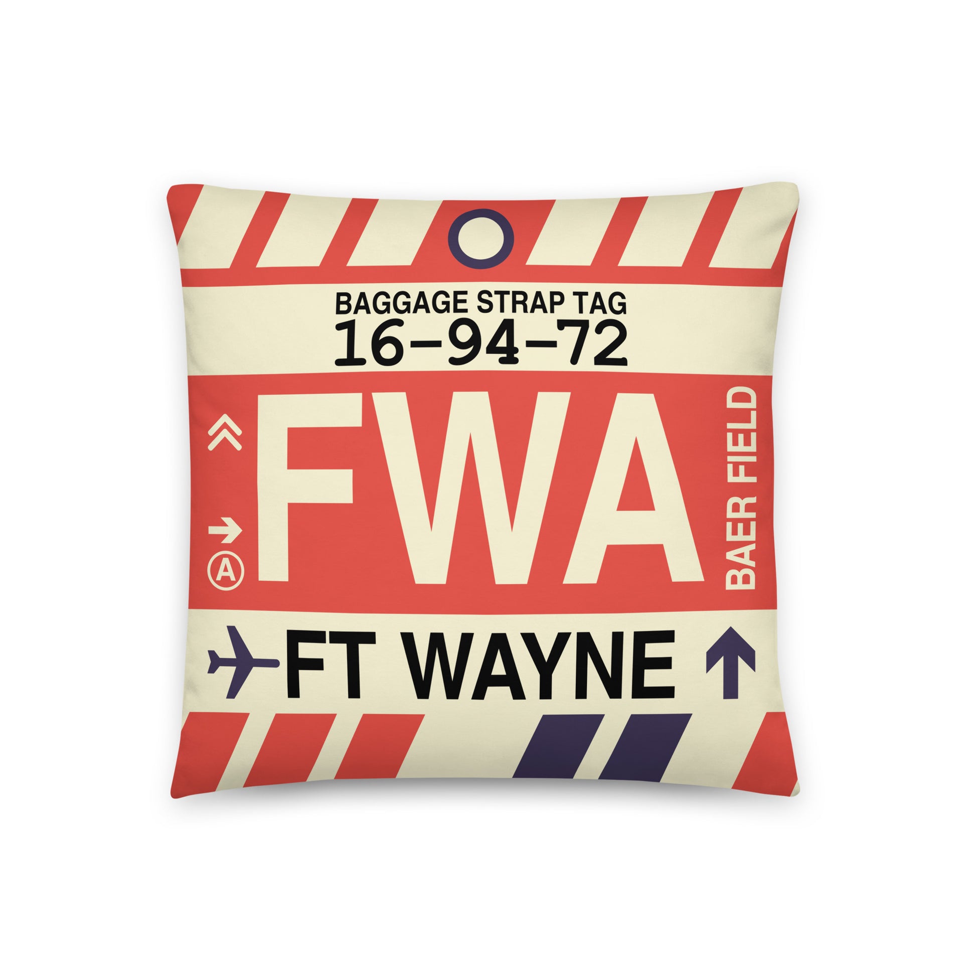 Travel Gift Throw Pillow • FWA Fort Wayne • YHM Designs - Image 01