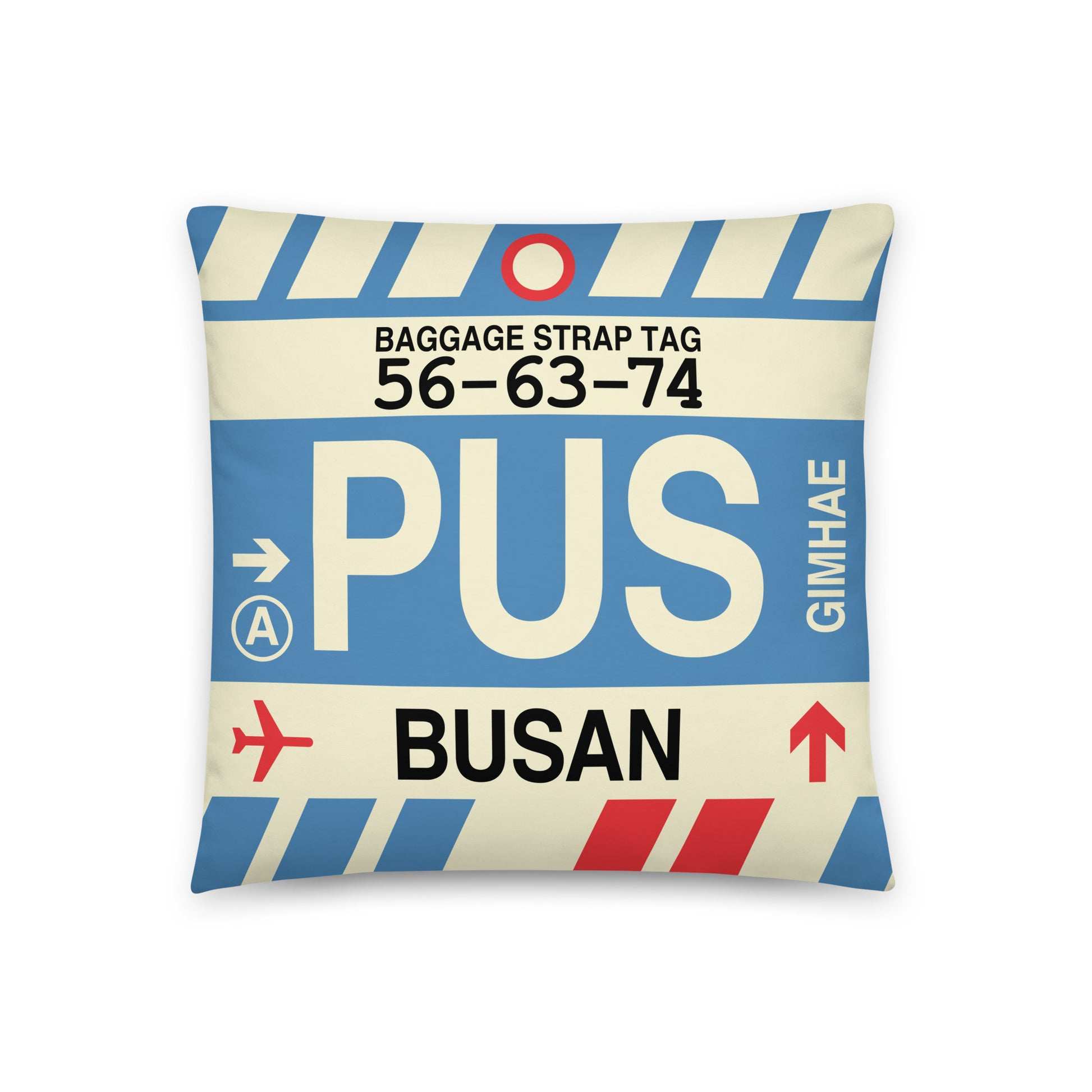 Travel Gift Throw PIllow • PUS Busan • YHM Designs - Image 01