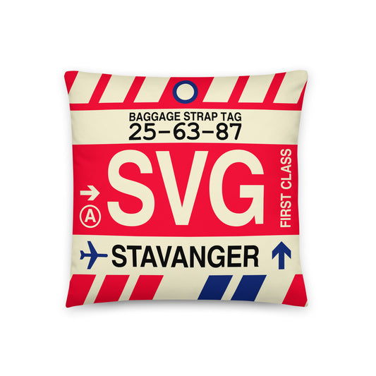 Travel Gift Throw PIllow • SVG Stavanger • YHM Designs - Image 01