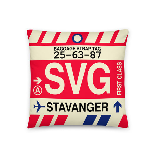 Travel Gift Throw Pillow • SVG Stavanger Souvenir • YHM Designs - Image 01